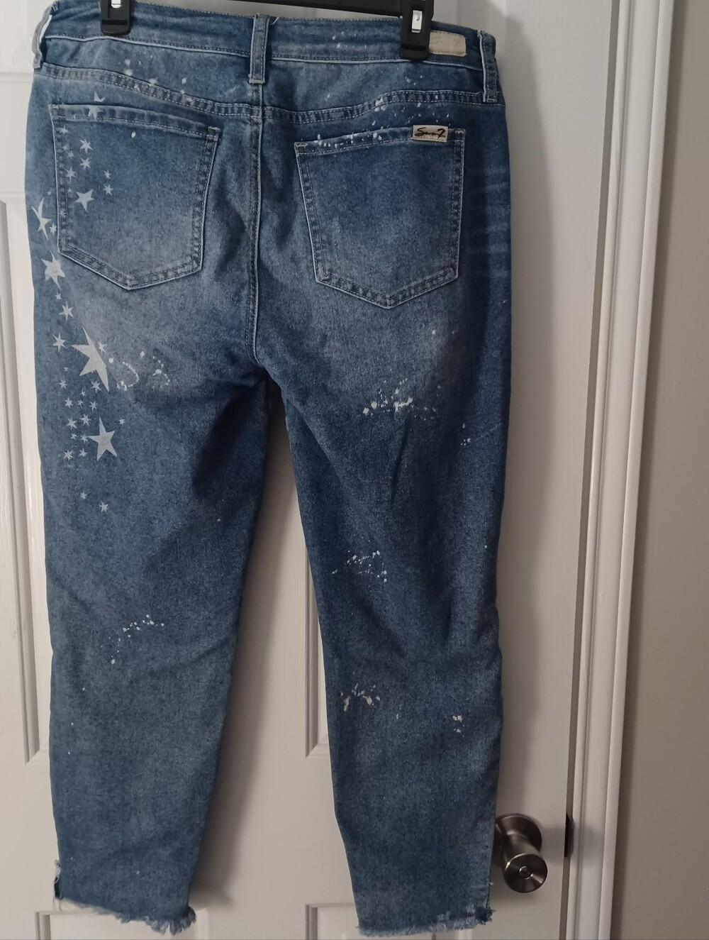 Seven7 Ankle Skinny Cropped Jeans Sz 12 Star Print - Picture 2 of 4